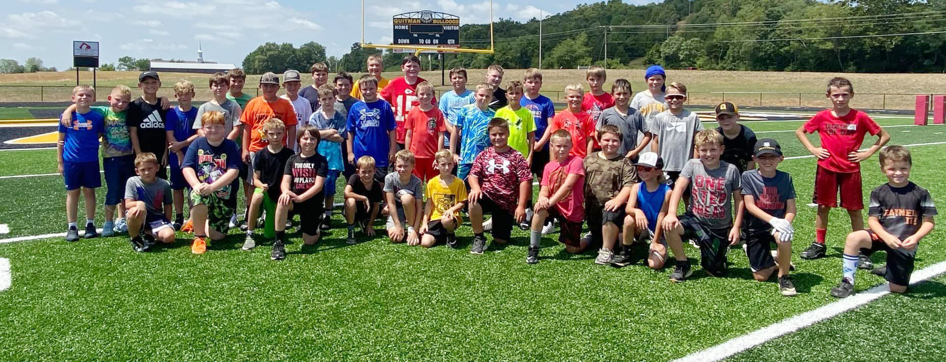 Youth football campers at Quitman